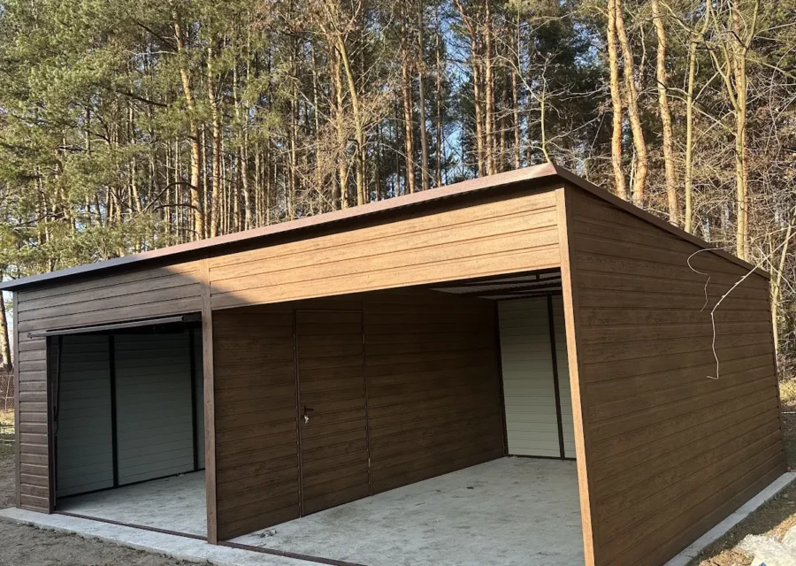 Garaż blaszany 7,5×5 m, woj. mazowieckie — ujęcie 1