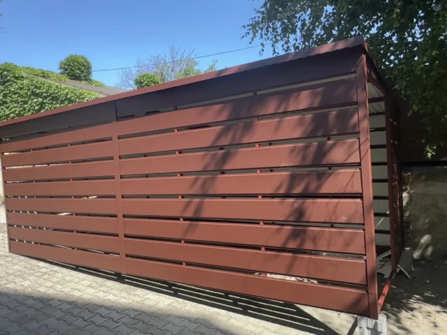 Wiata śmietnikowa 6×2 m, woj. łódzkie — ujęcie 1